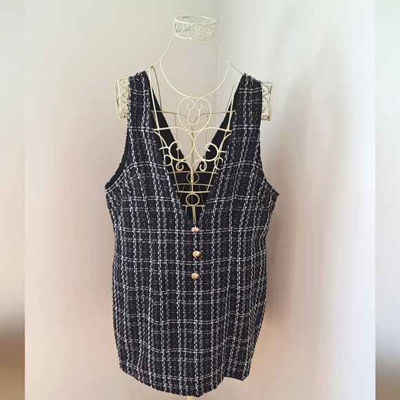 NWOT- Shein Women's Black And White Tweed Dress, Size 1X. - Picture 9 of 9